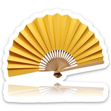 3D render of Paper Fan entirely of folded origami paper, sharp creases, cardboard texture, matte finish, visible paper grain, craft aesthetic,emoji style, isolated on white background --v 6.0 sticker
