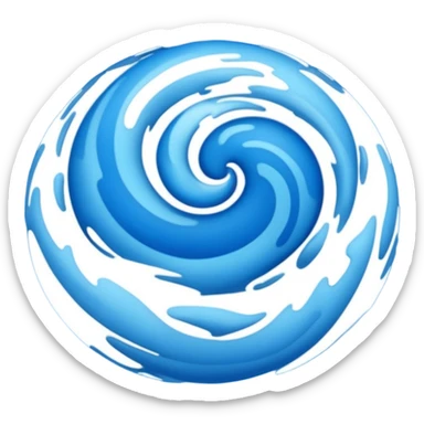 Can you make me an emoji of a blue planet? Without a face, an actual planet. I like messy irregular and not equal small swirls of different shades of blue but no clouds and no rings on the planet  sticker