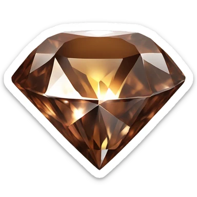 Realistic isolated shiny sparkling brown diamond with siny pin added. sticker