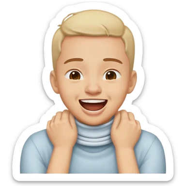 person with hands around their neck choking laughing sticker