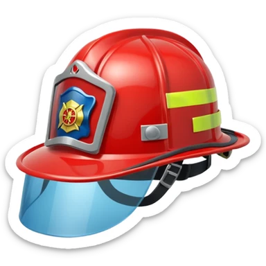 A Firefighter Helmet – red with visor sticker