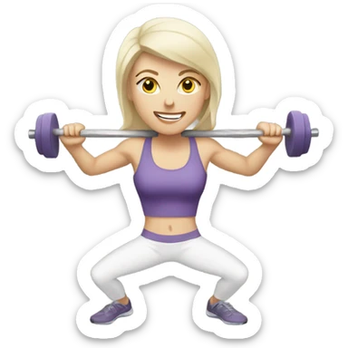 White lady working out sticker