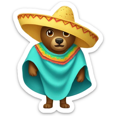 Taco wearing a poncho sticker