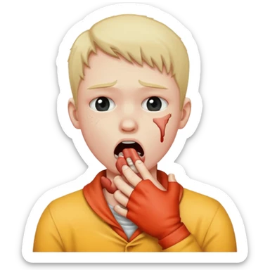 A person given themselves a chokehold ￼ sticker