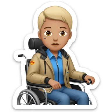 person in motorizeds wheelchair sticker