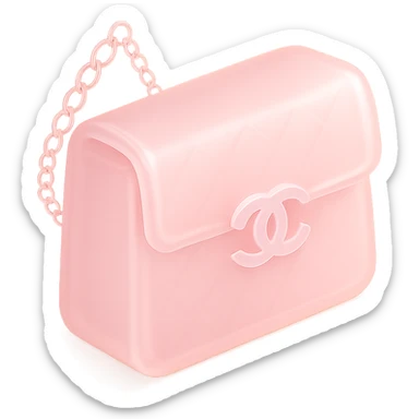 a pink Chanel purse, frosted translucent effect sticker