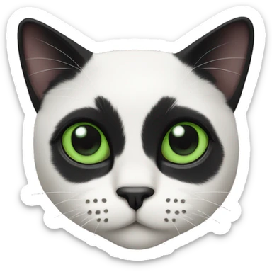 Tuxedo cat with black nose and green eyes sticker