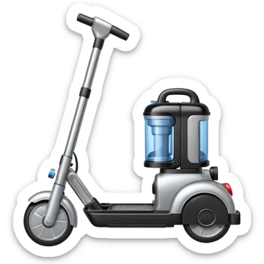 a vacum riding a scooter sticker