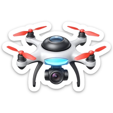 flying camera device object icon, small UFO shaped drone with camera lens, cute futuristic design, 3D cartoon, mobile game icon style, centered, clean background, no text, no watermark
 sticker