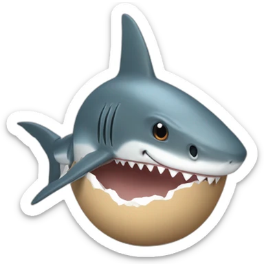 is a shark meep meep ohh is a shark in a egg how funny is that sticker