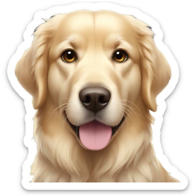 golden retriever with angel wings and halo sticker