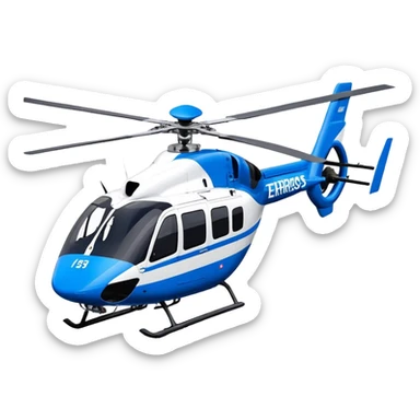 Eurocopter EC135 - Airbus Helicopters (Model Year: 2020) (Iconic colour: Blue and white) sticker