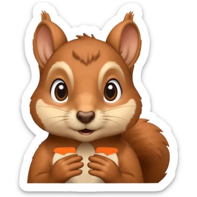 a squirrel with a very expressive, thoughtful face, wide eyes and dramatic hand gesture sticker