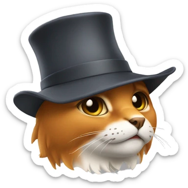 Chat roux avec un chapeau  sticker