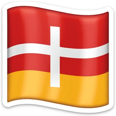 Danish flag with yellow cross instead of white sticker