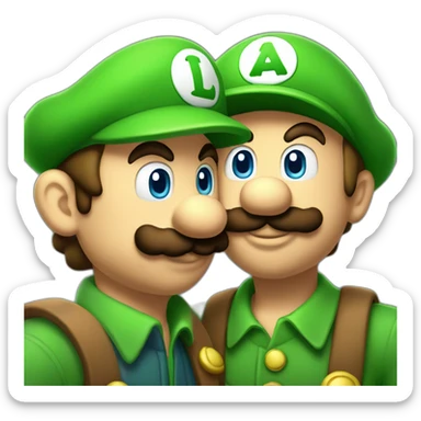 Luigi-and-mario-kissing sticker