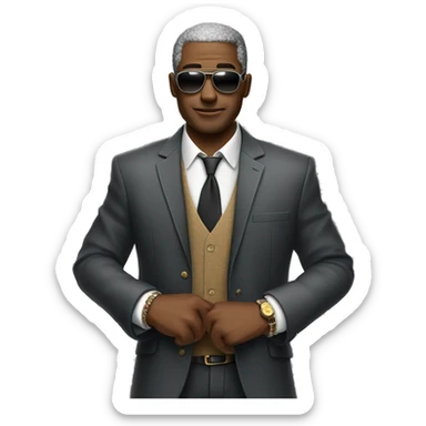 A cool attitude man with rich cloths , iphone , iwatch sticker