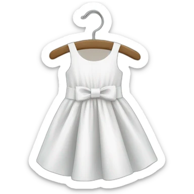 White dress for children on clothes hanger sticker