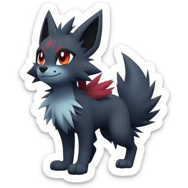 Cool Edgy Zorua-Zoroark-Mightyena full body sticker