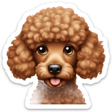 caramel colored poodle puppy sticker