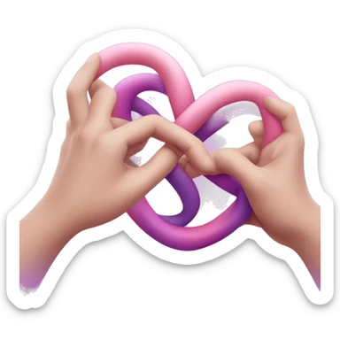 Pink and purple infinity hand heart sticker