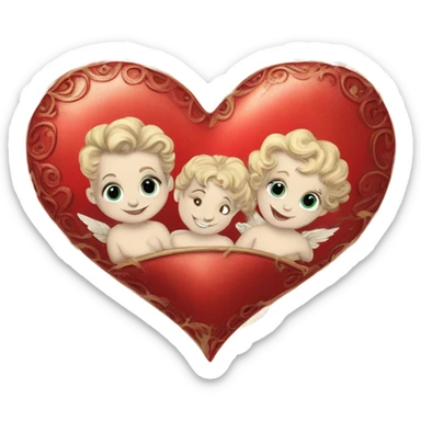 vintage valentine’s day card red sticker