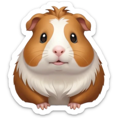 almighty guinea pig god with a mole on the left cheek, floating above clouds, celestial and awe-inspiring sticker