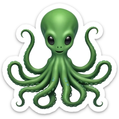 full body humanoid peacefull alien witgh tenticals sticker