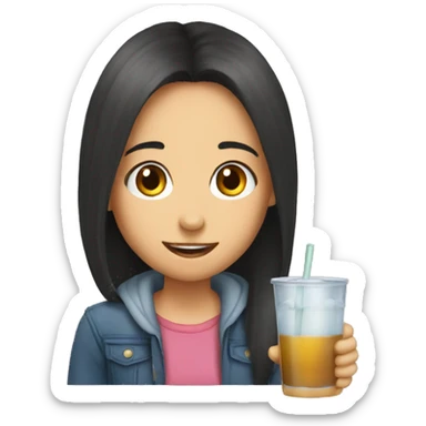  The girl tells the boy I want to drink sticker