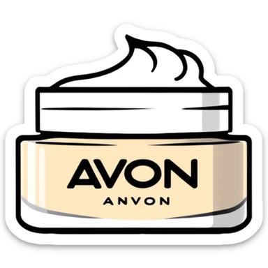face cream jar with AVON logo sticker