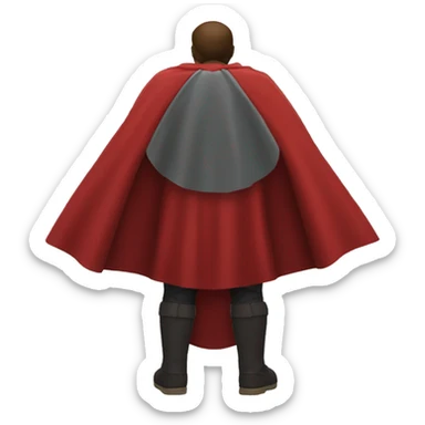 red hero cape back view sticker