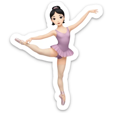 WOMAN BALLET DANCER BLACK HAIR AND NOT IN TUTU ONLY TWO LEGS sticker