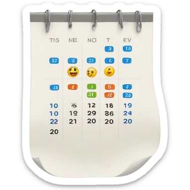 flipping the page on a calendar to represent counting down to a date, letter c, minimalistic sticker