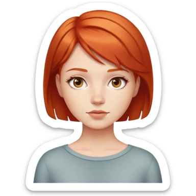 Short haired red head girl sticker