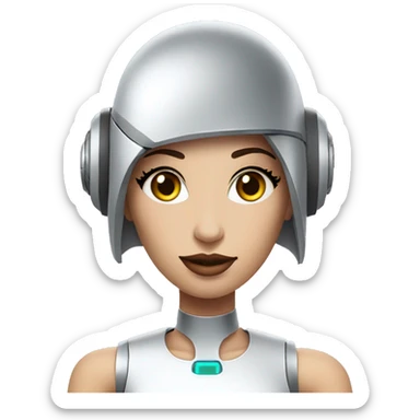 robot woman showcase runway model sticker