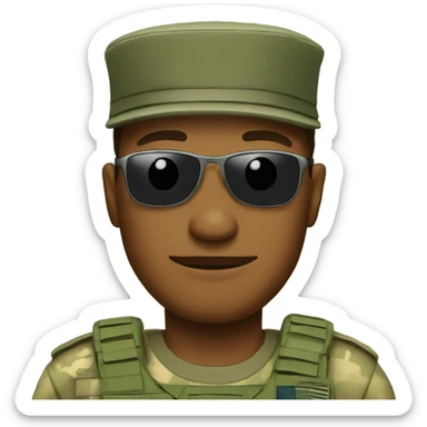 Army man with sunglasses  sticker