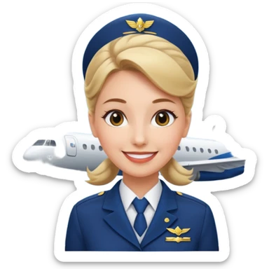 stewardess and air behind the stewardess sticker