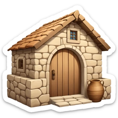 ancient Nazareth village house with wooden door sticker