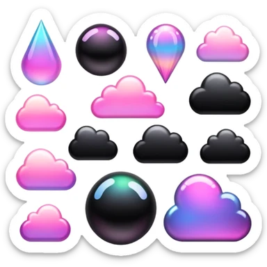  Black-pink-Iridescent-aesthetic-scenery-Decorations sticker
