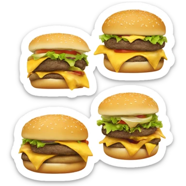 A living cheeseburger eating a cheeseburger  sticker