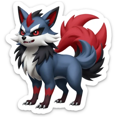 Zoroark-Zorua-Zangoose-Obstagoon-Absol-hybrid-fusion, full body sticker