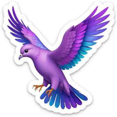 Purple dove flying towards heaven  sticker