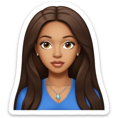 Farrah Franklin from Destiny's Child with long dark brown hair sticker