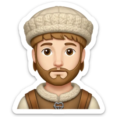 Medieval male workman's cap with thick wool rim sticker