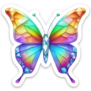 One Rainbow-Diamond-Gem-Butterfly-Crystal-Fly sticker