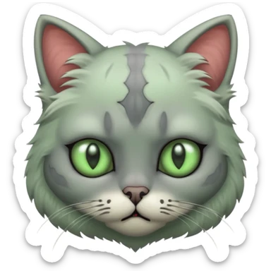a super cute zombie cat, look sad but not danger sticker