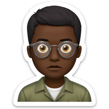 zumbi masculino, óculos fino, cabelo baixo sticker