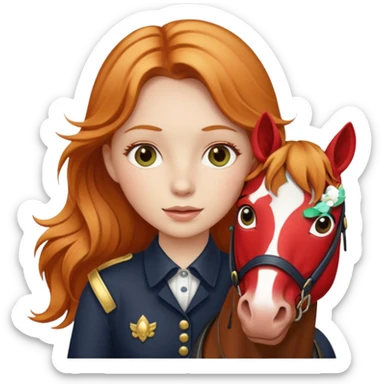 Strawberry blonde girl on horse sticker