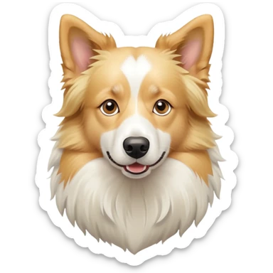 blonde and white border collie dog sticker