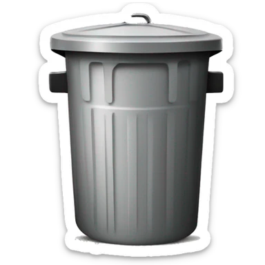 Trash can with a lid sticker